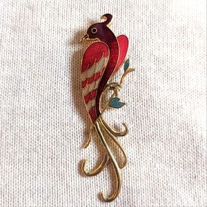 60s Vintage Bird of Paradise Cloissone Pin